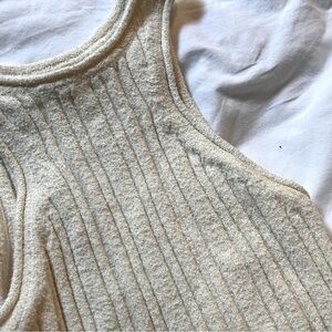 Lile New 🥂 Textured Cream Ivory Tank Top